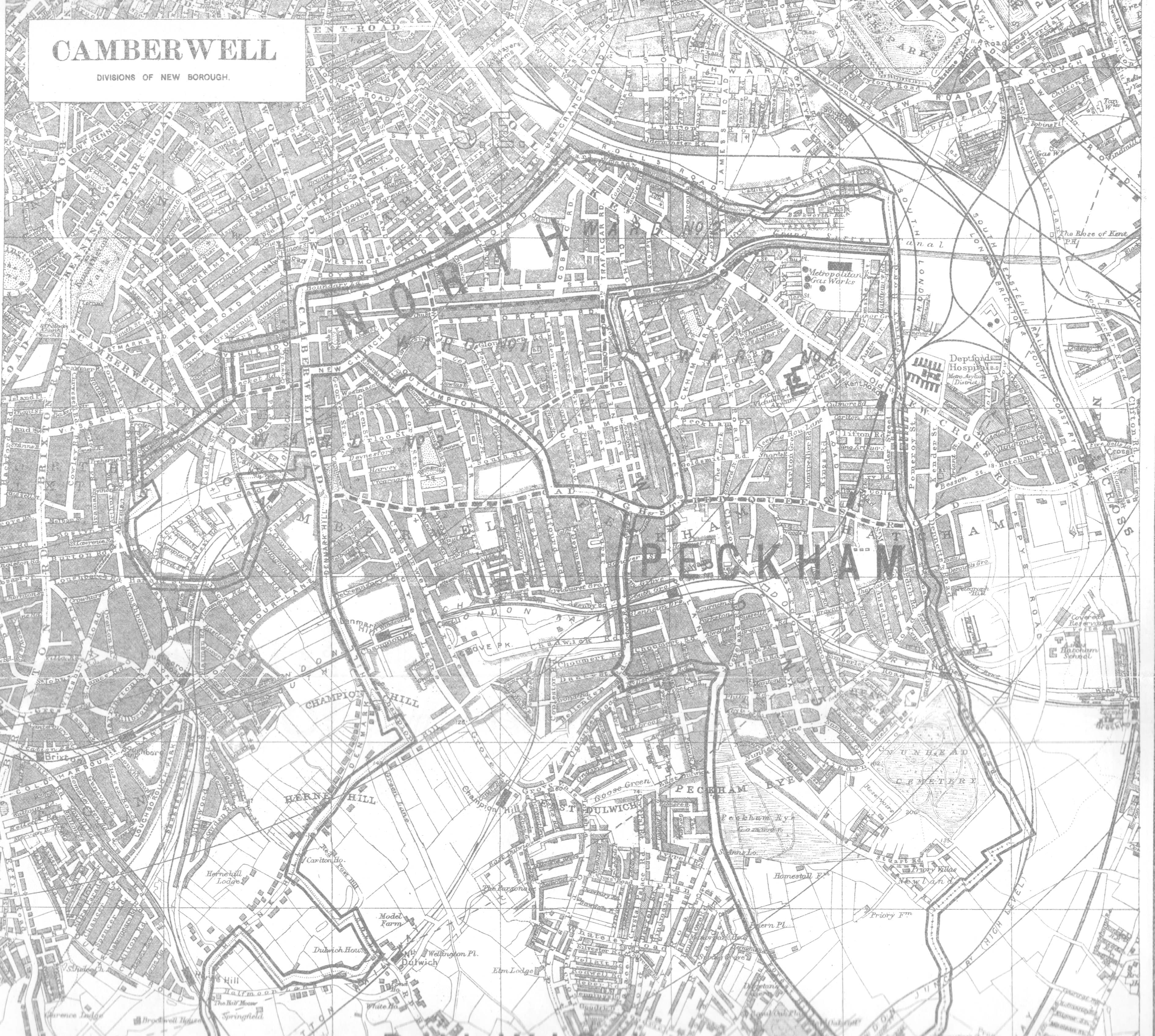 Map of the Borough of Camberwell