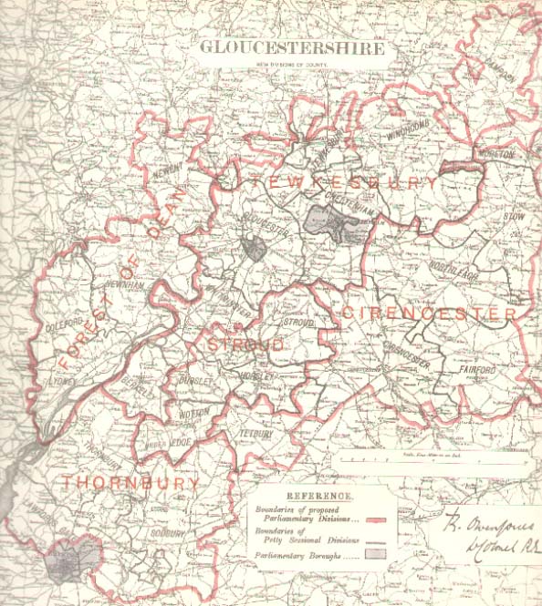 Map of the County of Gloucestershire