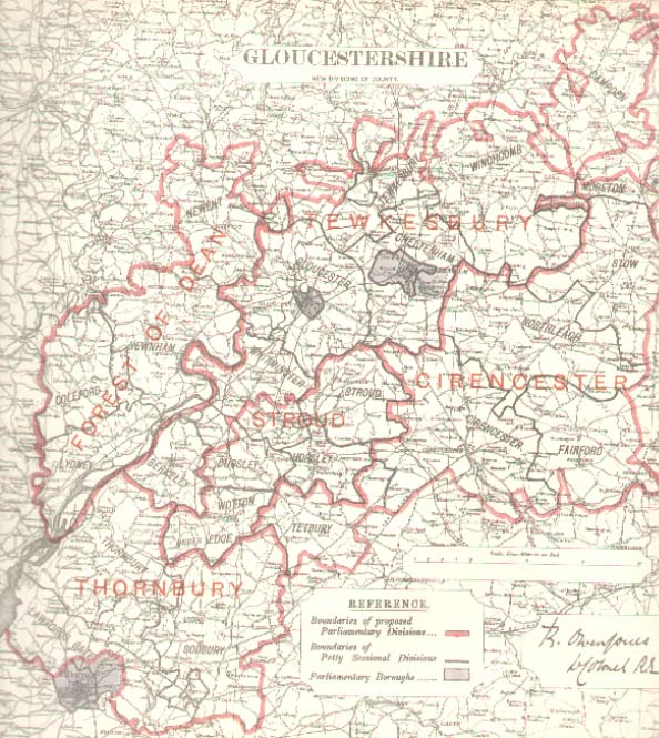 Map of the County of Gloucestershire