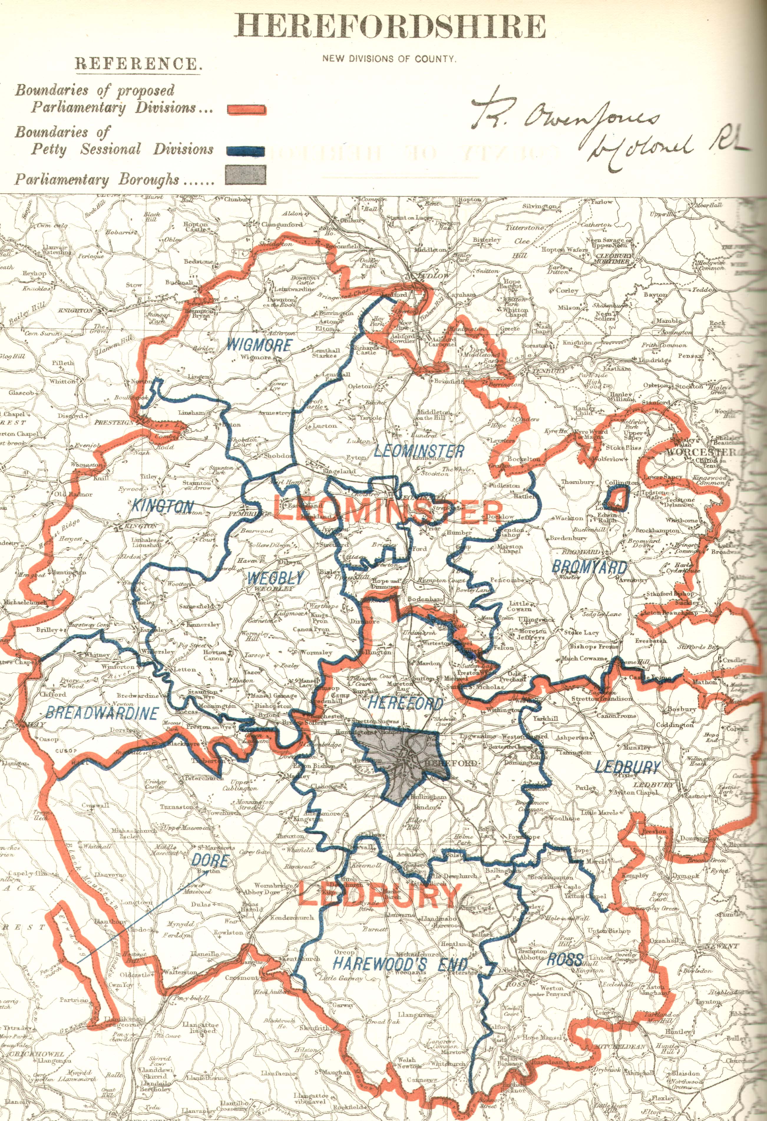 Map of Herefordshire
