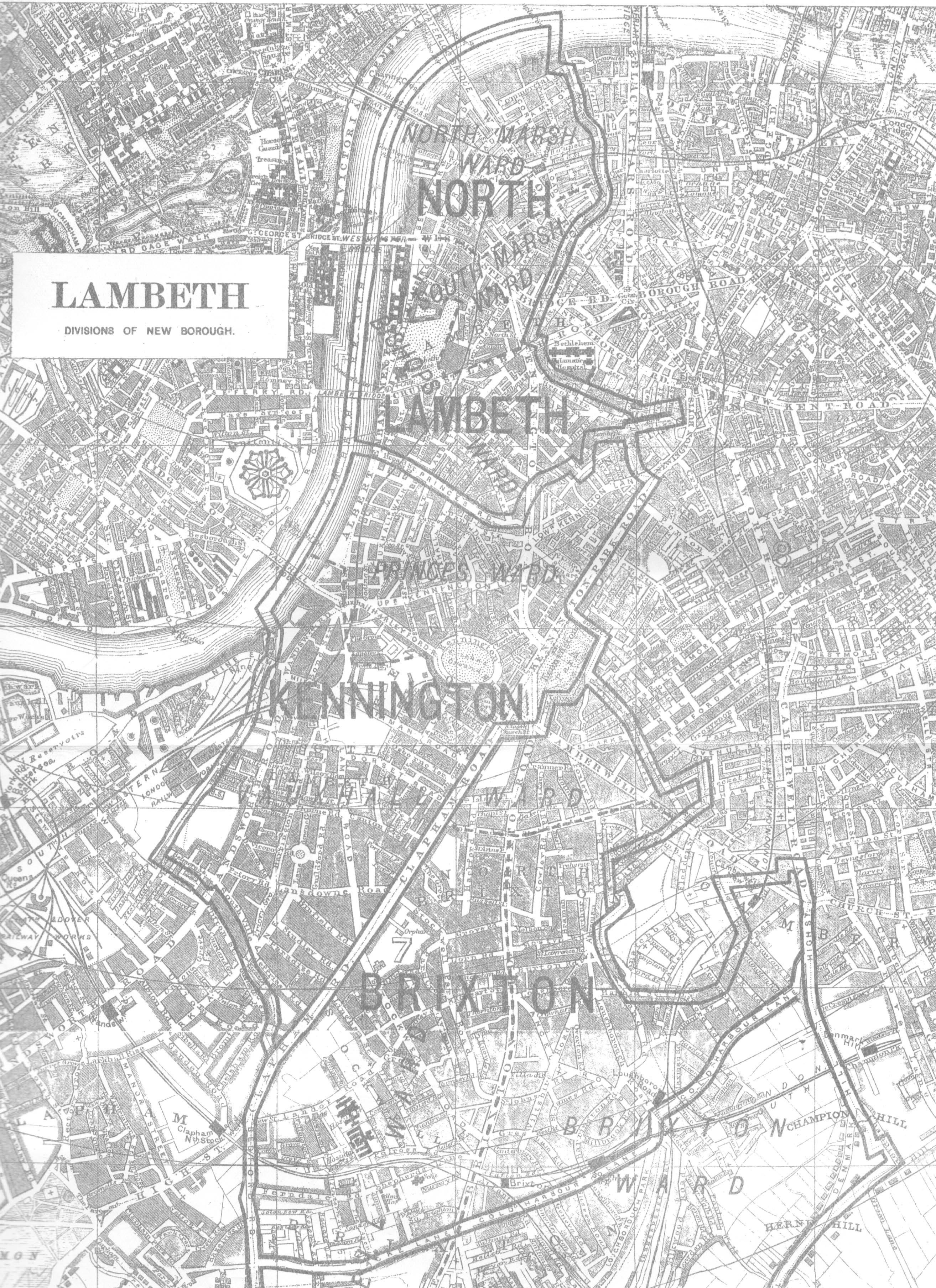 Map of the Borough of Lambeth