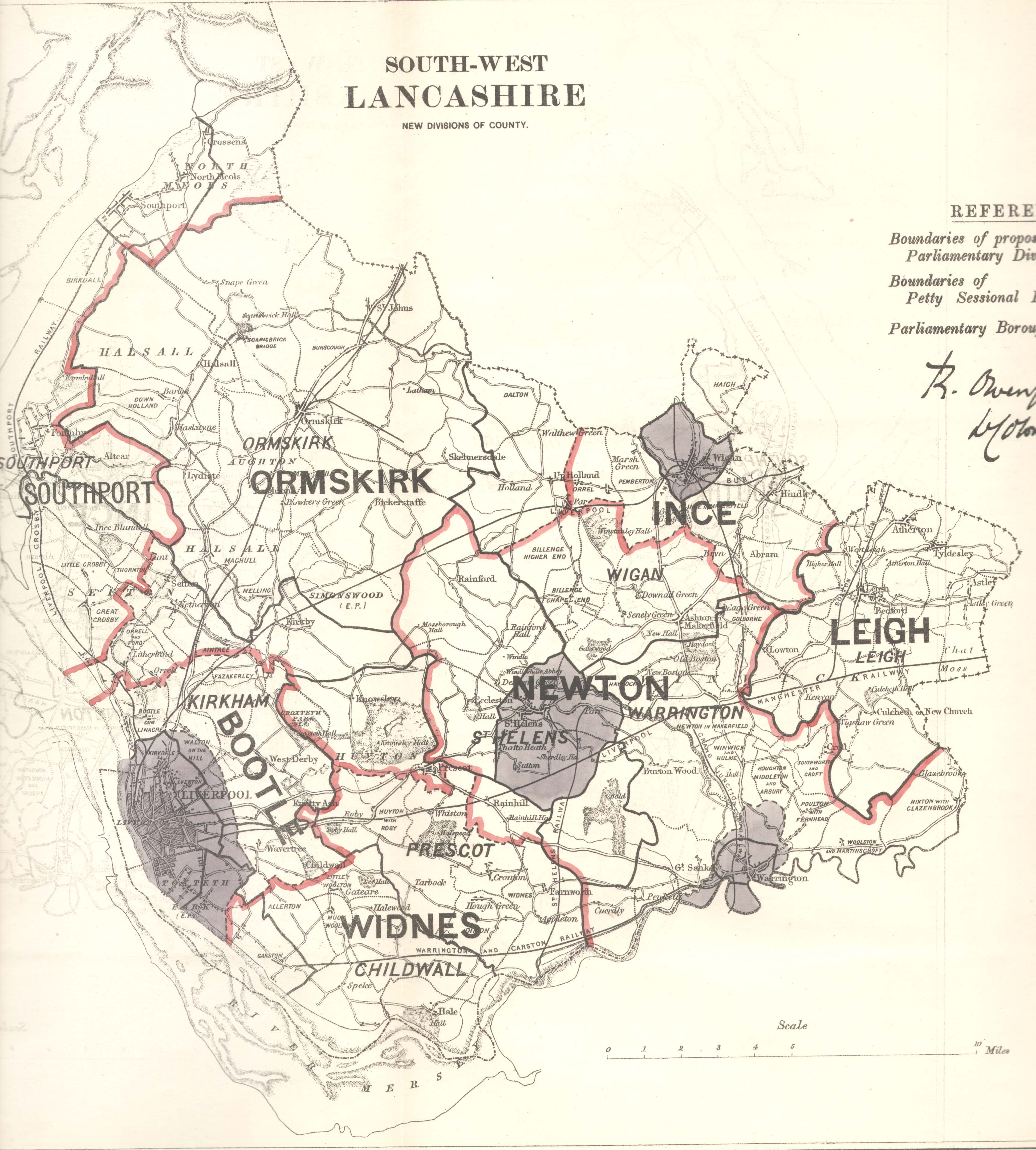 Map of the County of Lancaster, South West