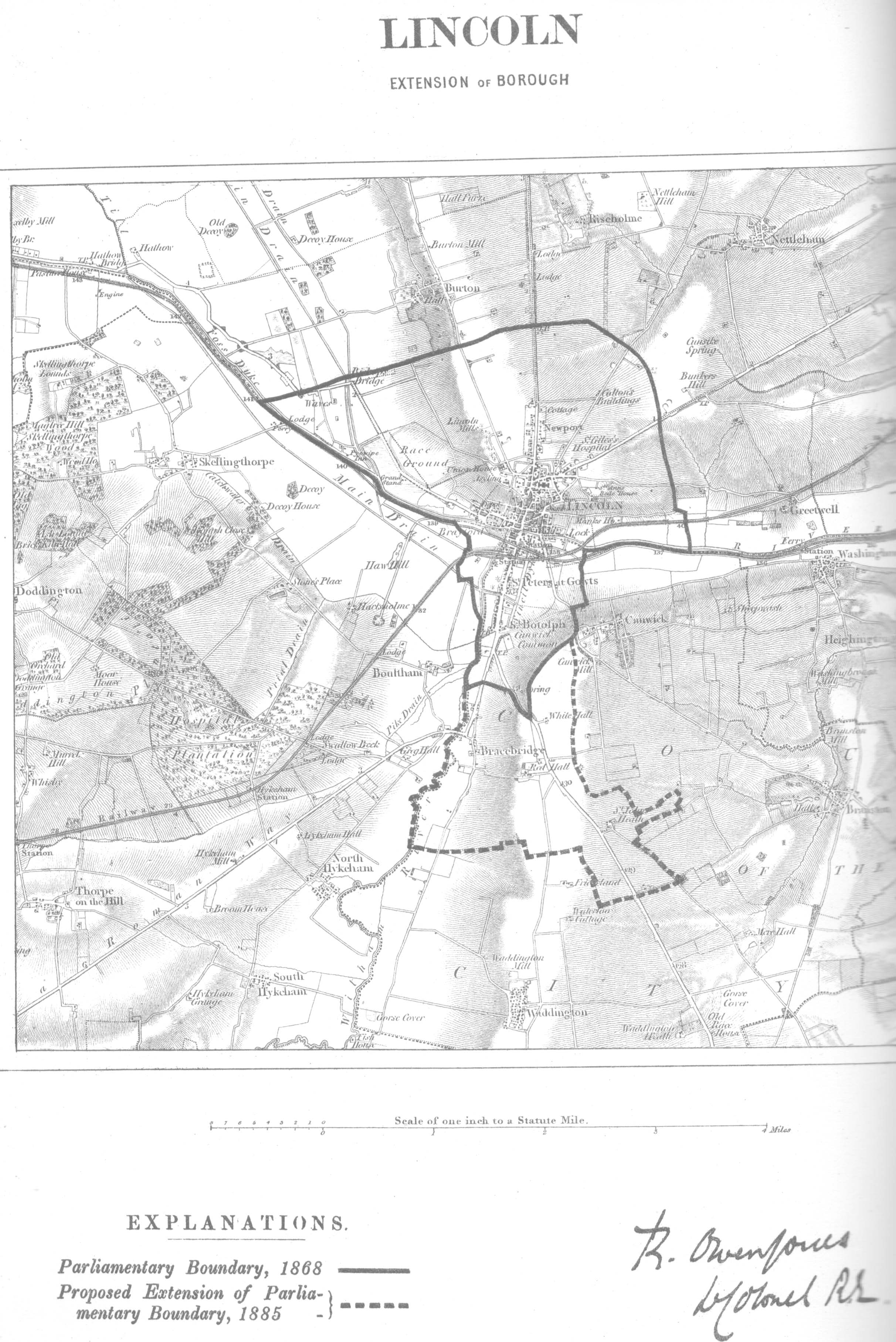 Map of Lincoln Borough