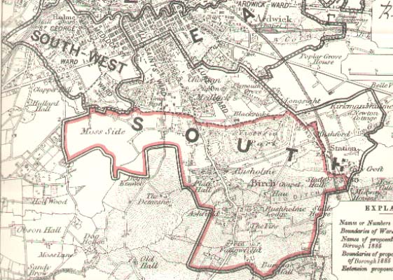 Map of the Borough of Manchester