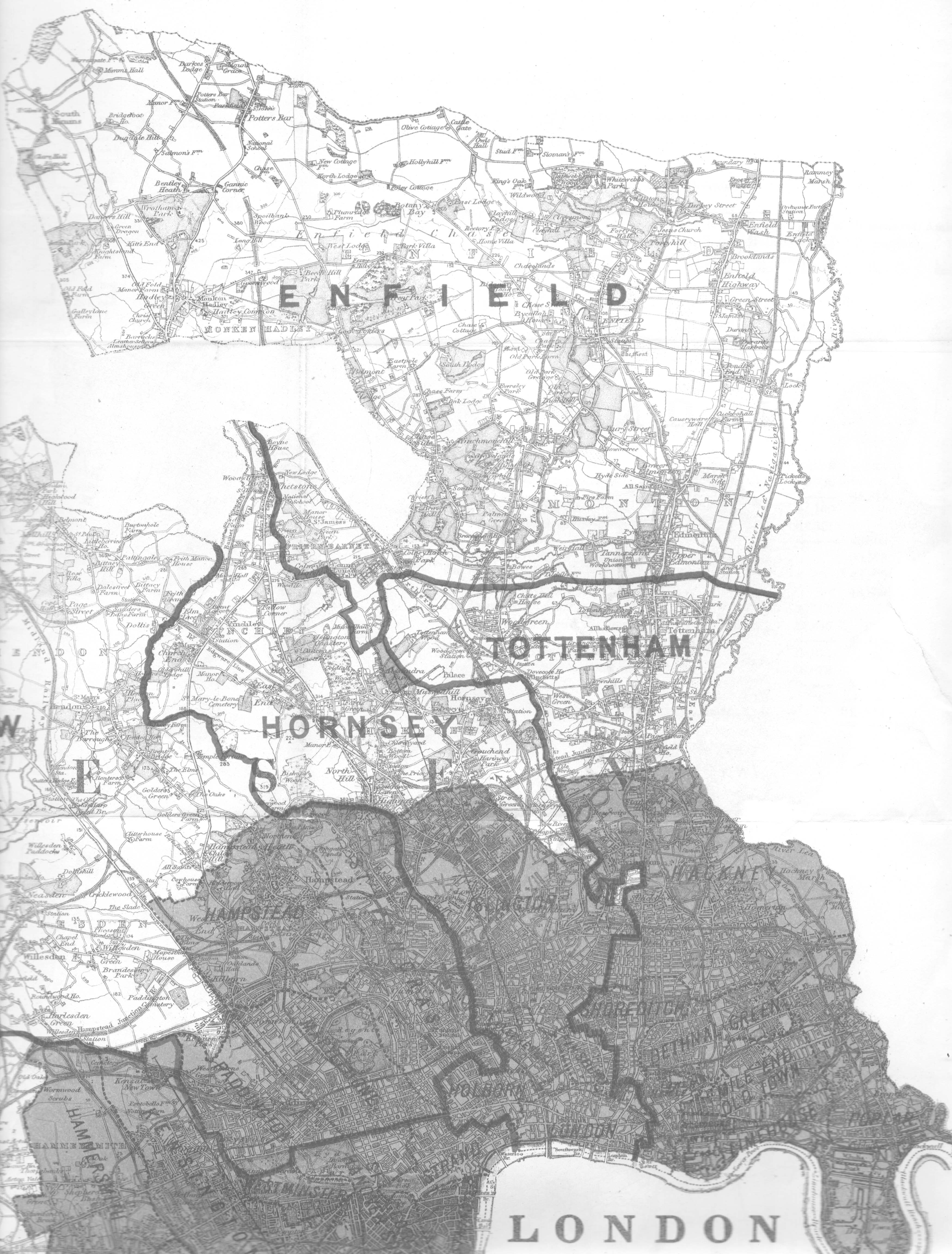 Map of Middlesex