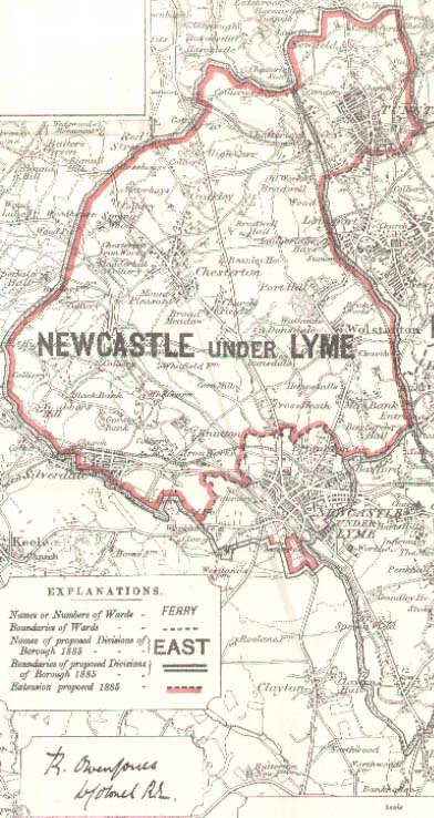 Map of the Borough of Newcastle under Lyme