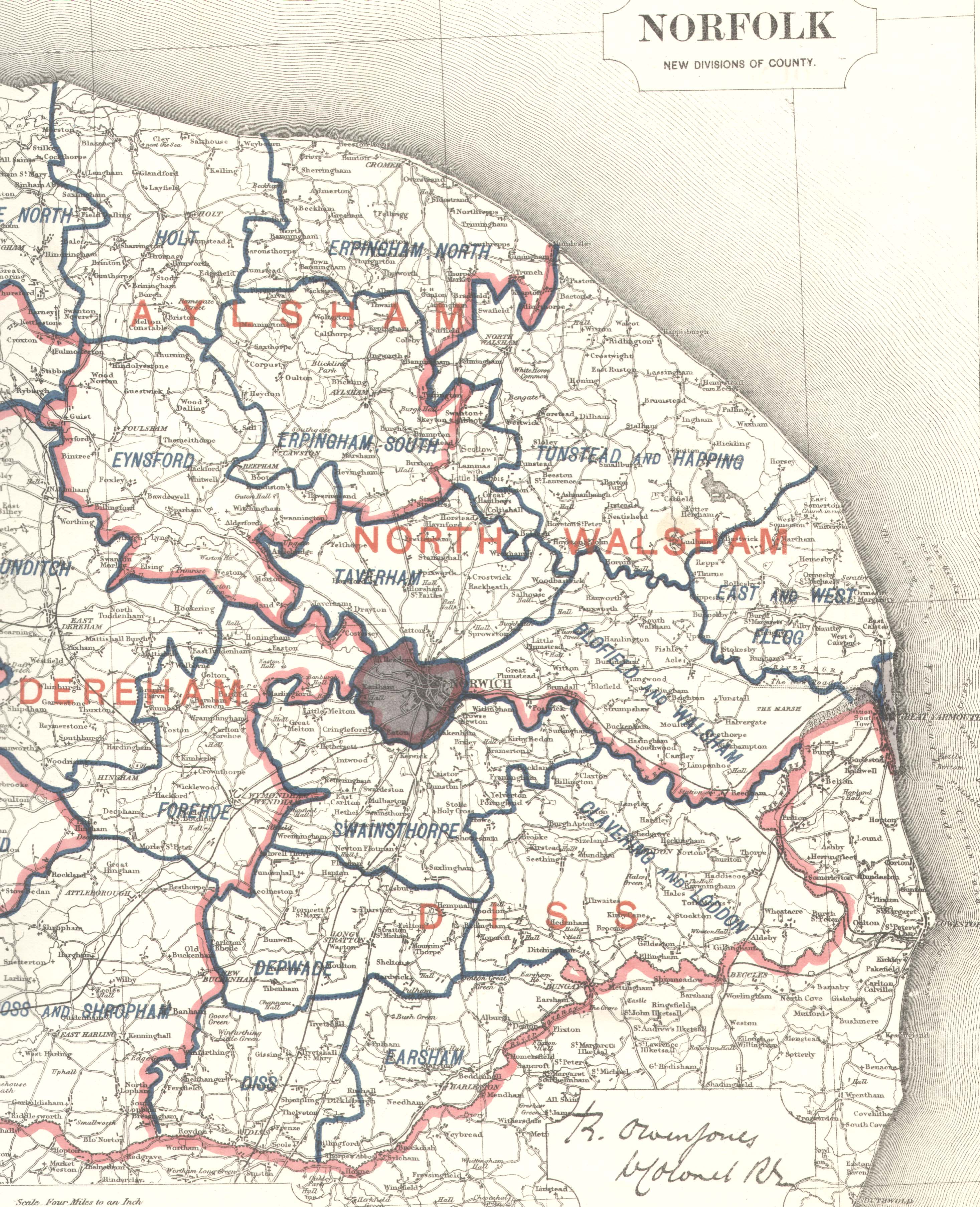Map of the County of Norfolk