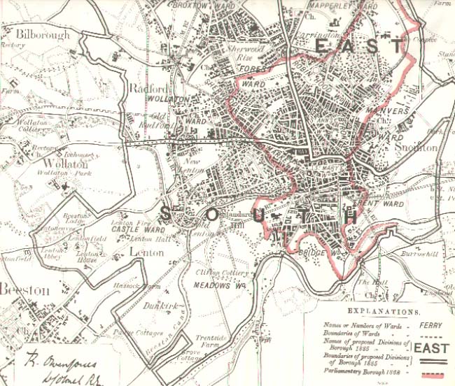 Map of Nottingham