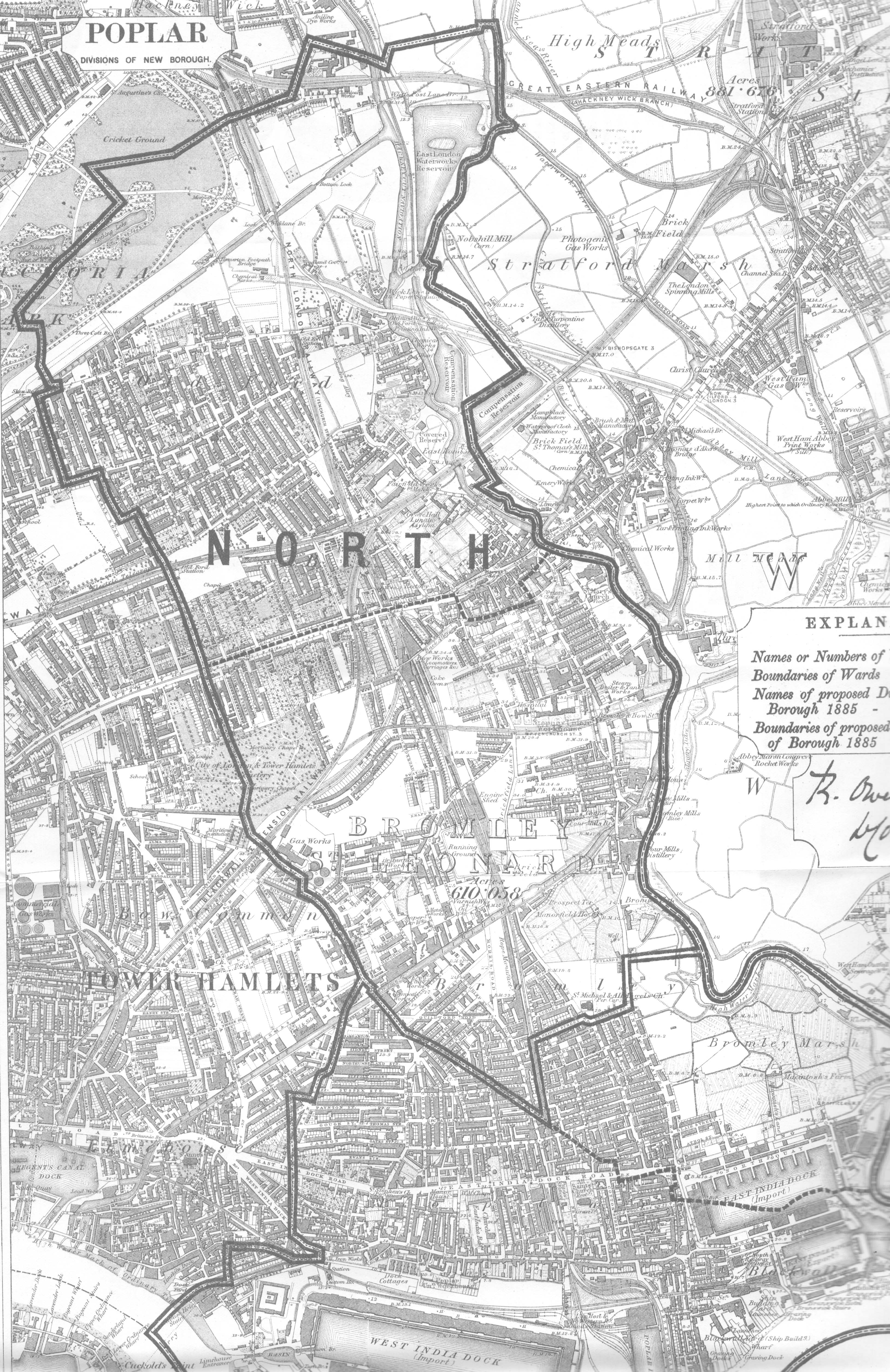Map of Poplar, Northern Section