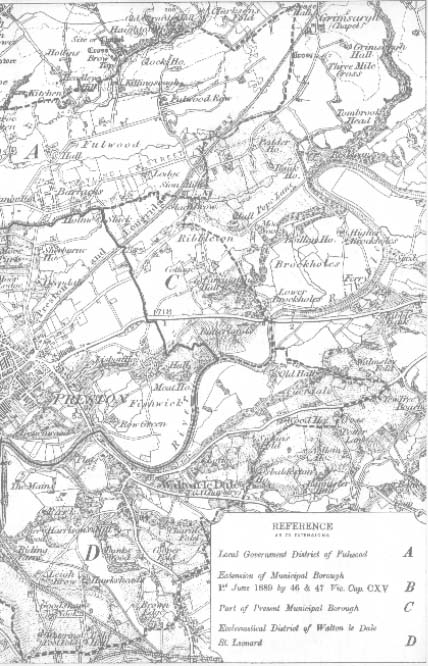 Map of the Borough of Preston