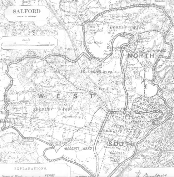 Map of the Borough of Salford