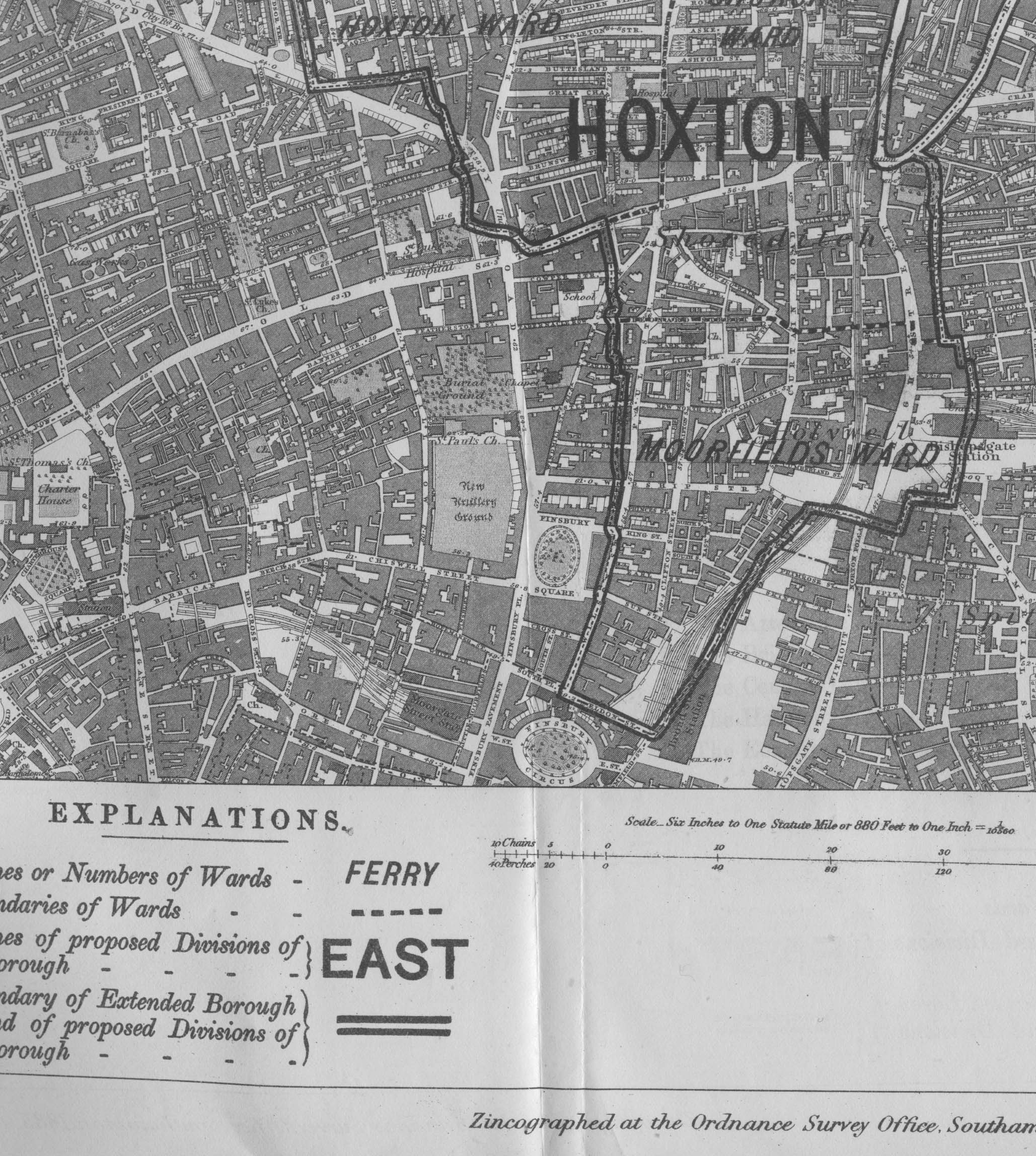 Map of the Borough of Shoreditch, published 1885