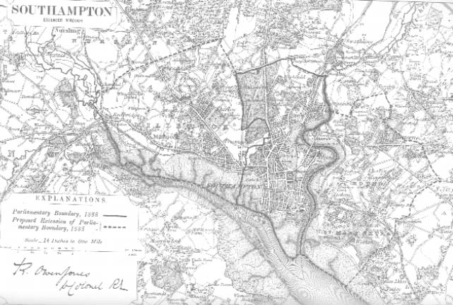 Map of the Borough of Southampton