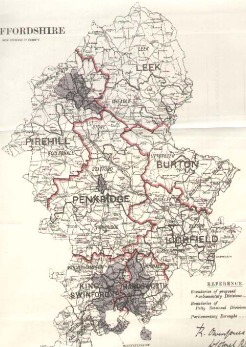 Map of Staffordshire