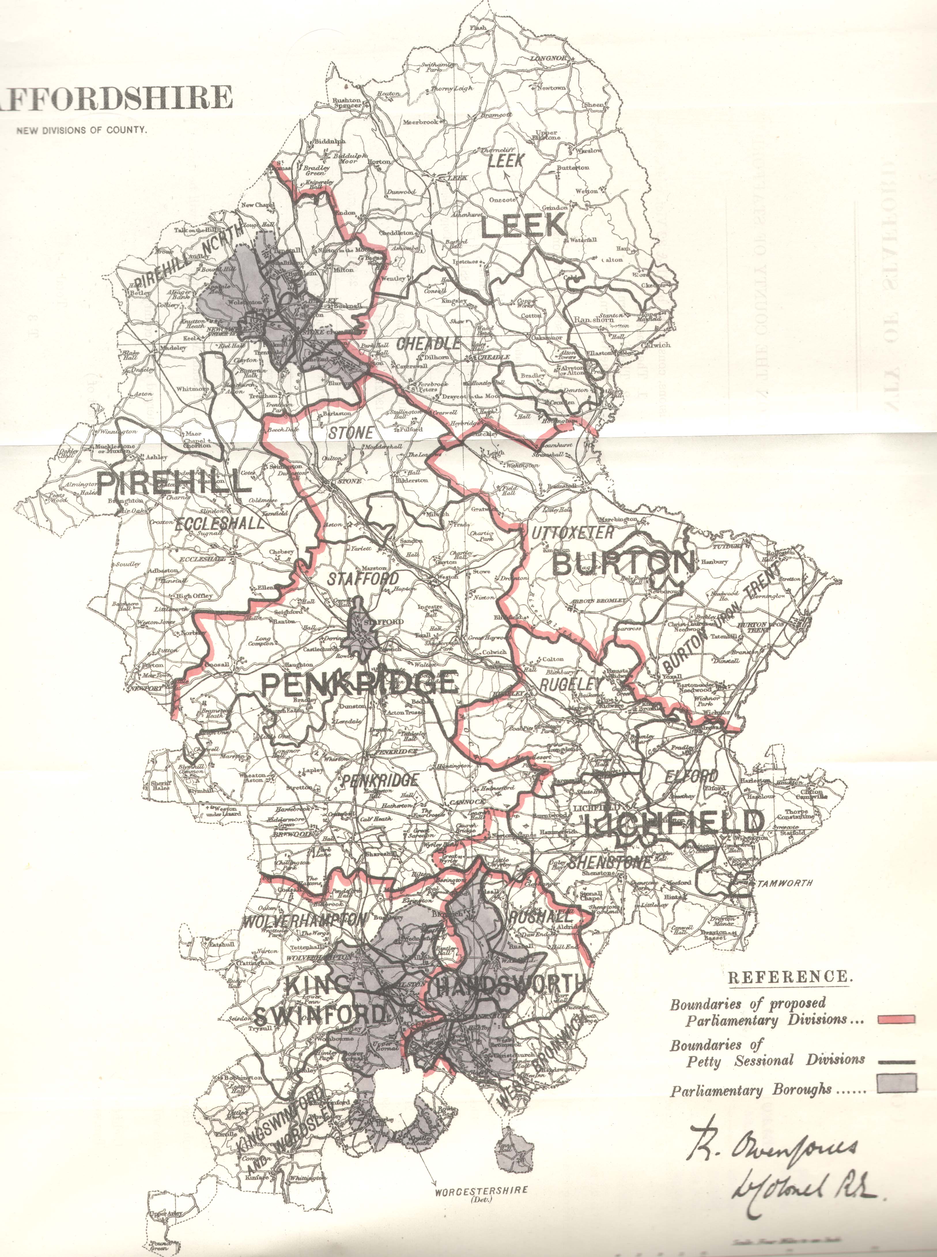 Map of Staffordshire