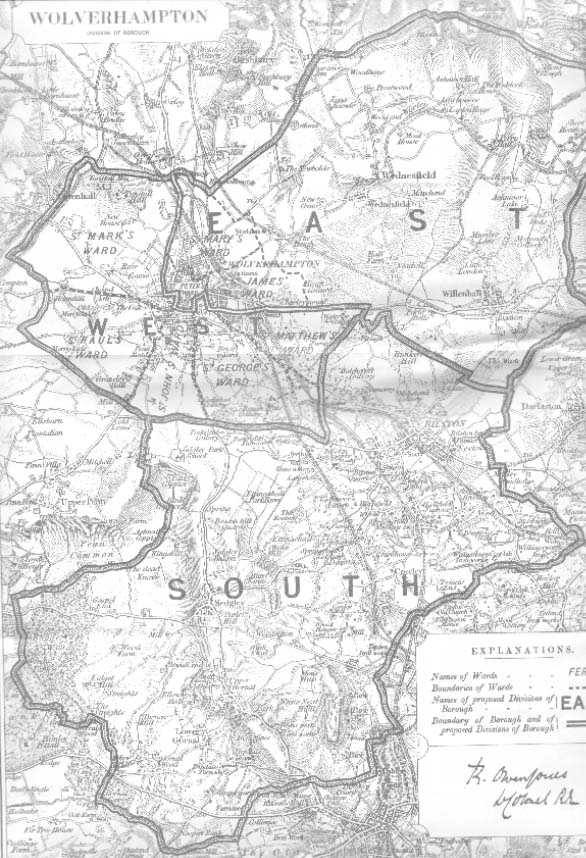 Map of the Borough of Wolverhampton