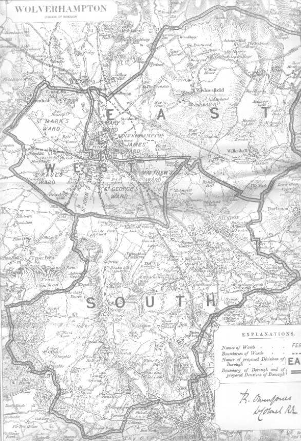 Map of the Borough of Wolverhampton