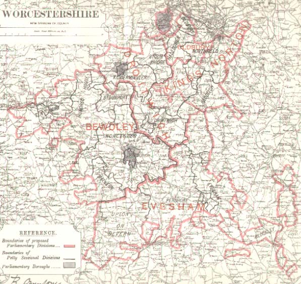 Map of the County of Worcestershire