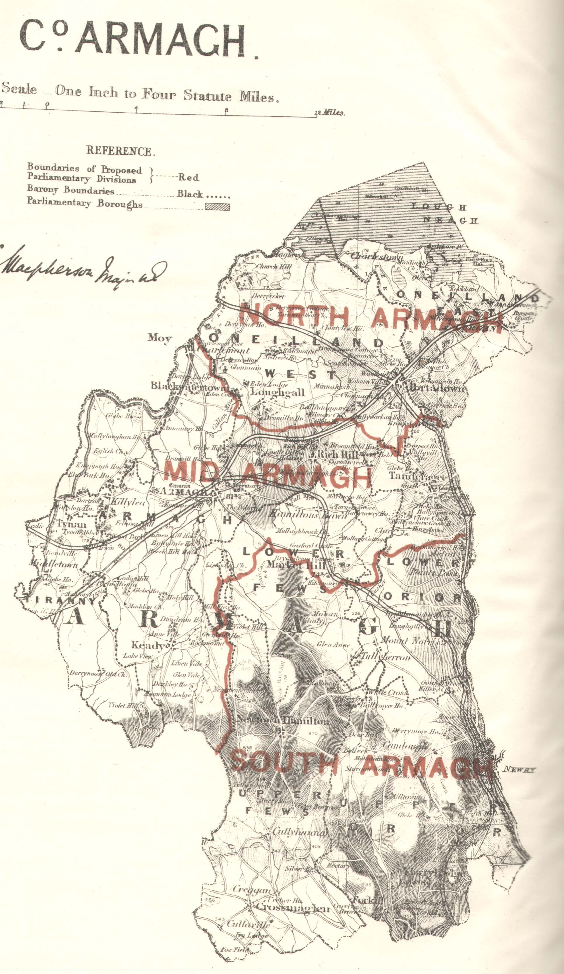 Map of the County of Armagh, Ireland
