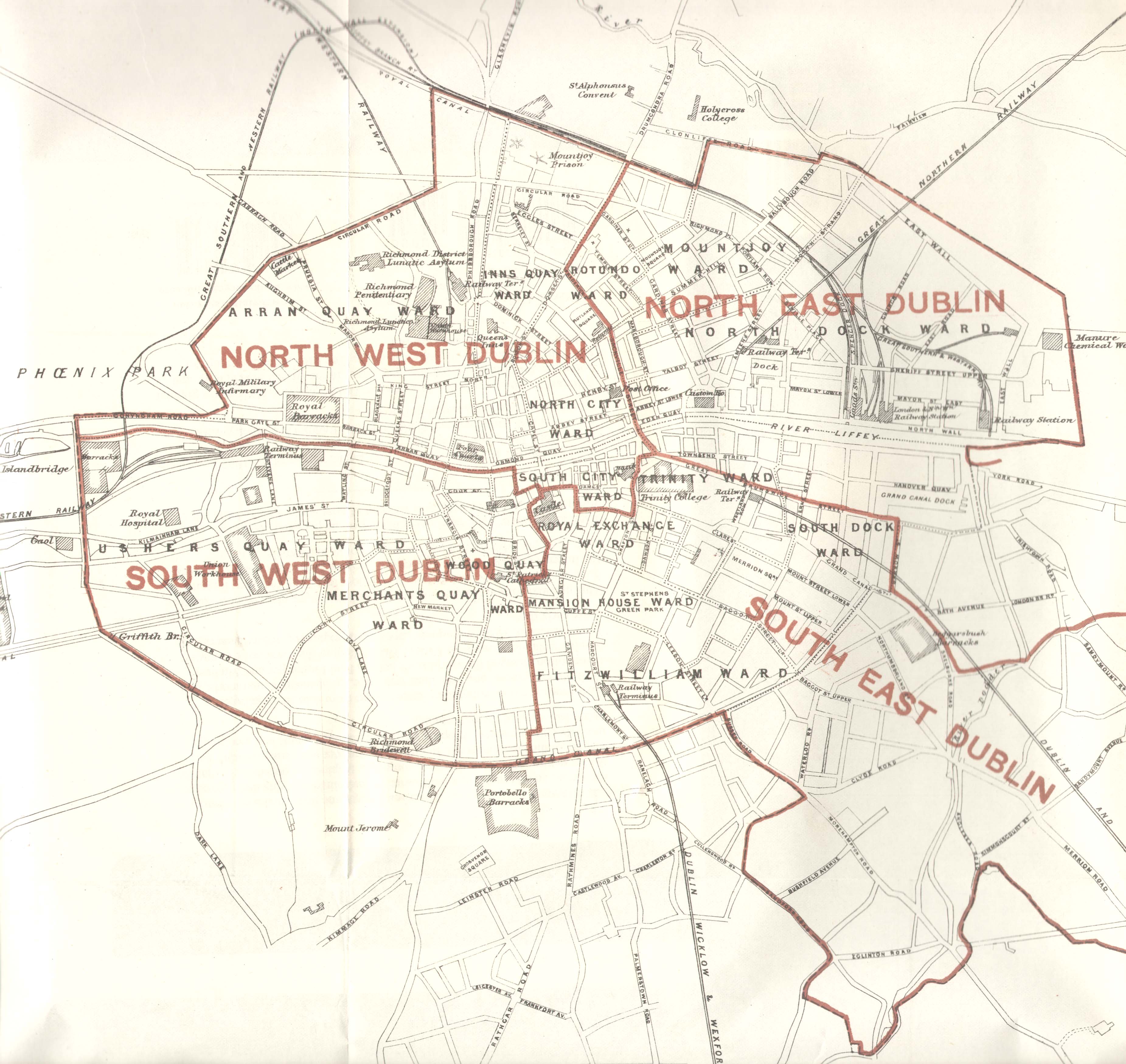 Map of the Borough of Dublin, published 1885