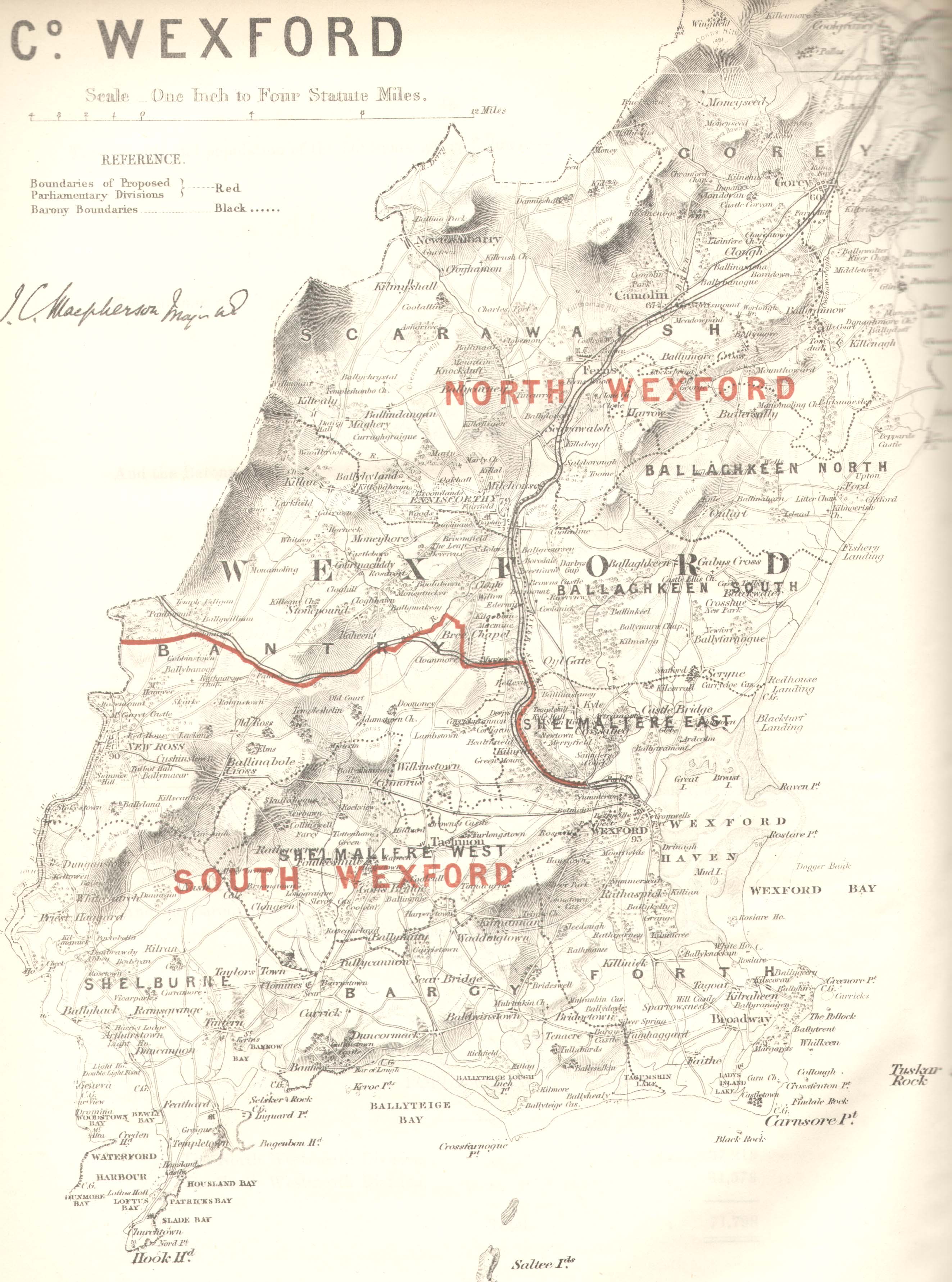 Map of the County of Wexford