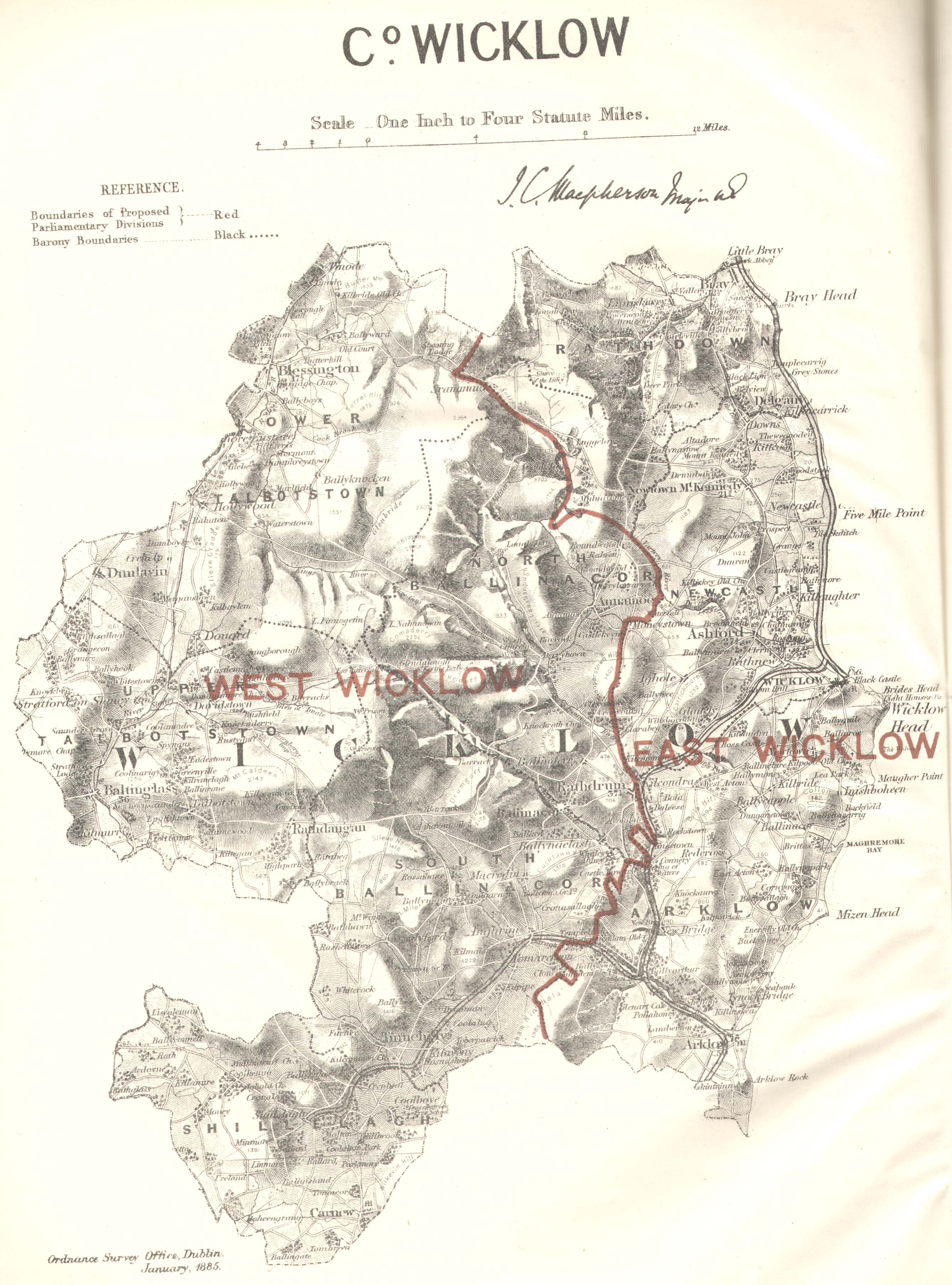 Map of the County of Wicklow