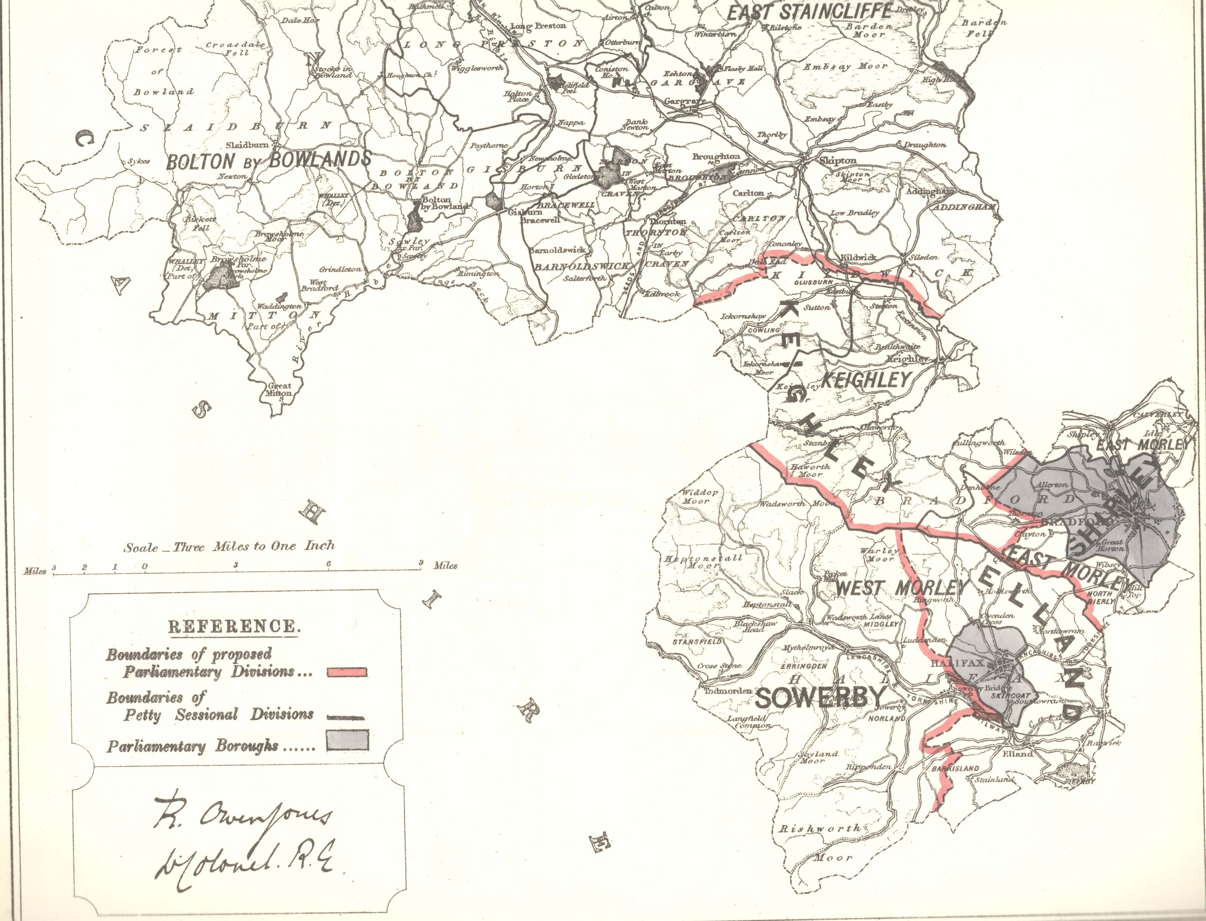 Map of the West Riding, Southern Division