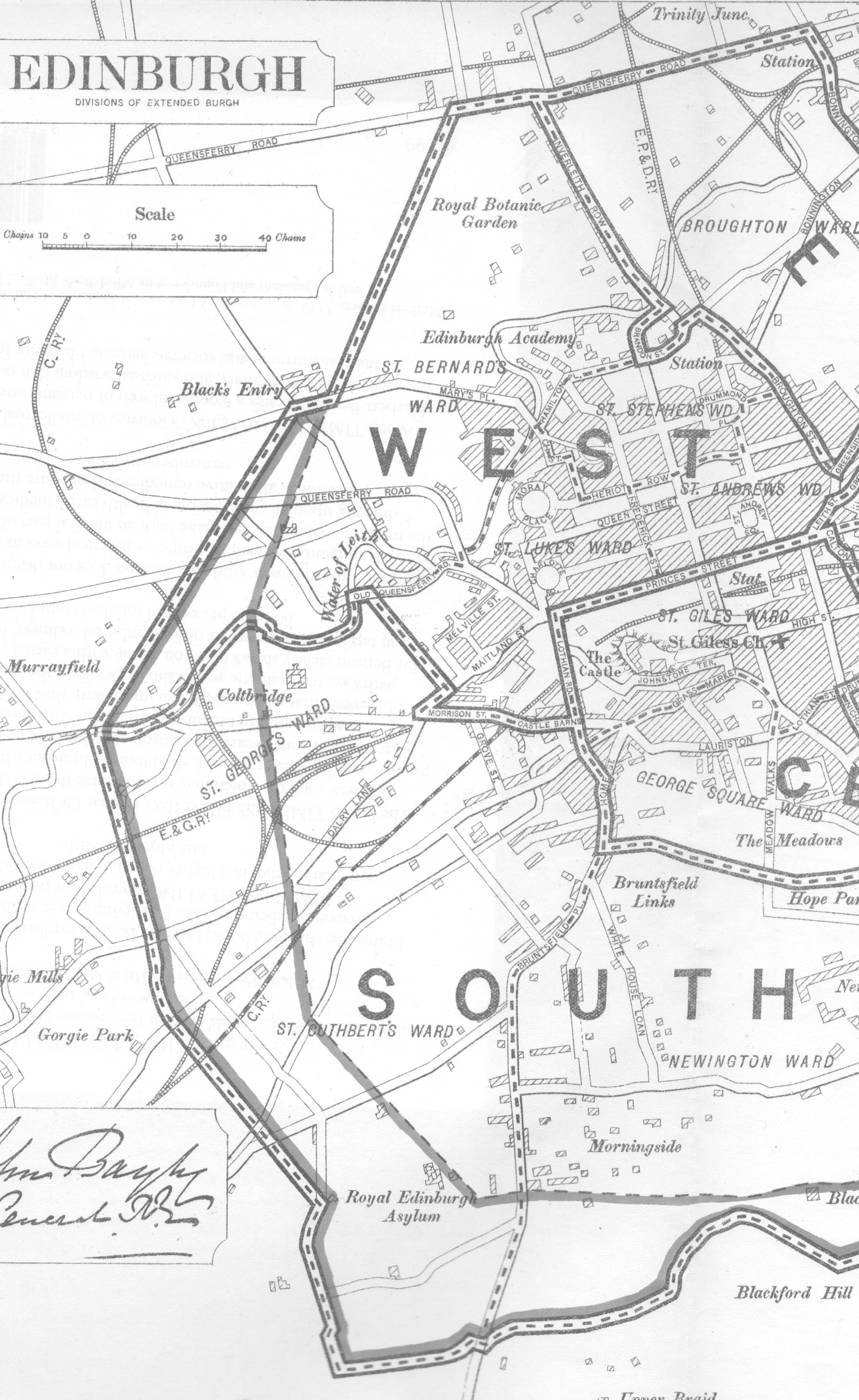 Map of the Burgh of Edinburgh, published 1885