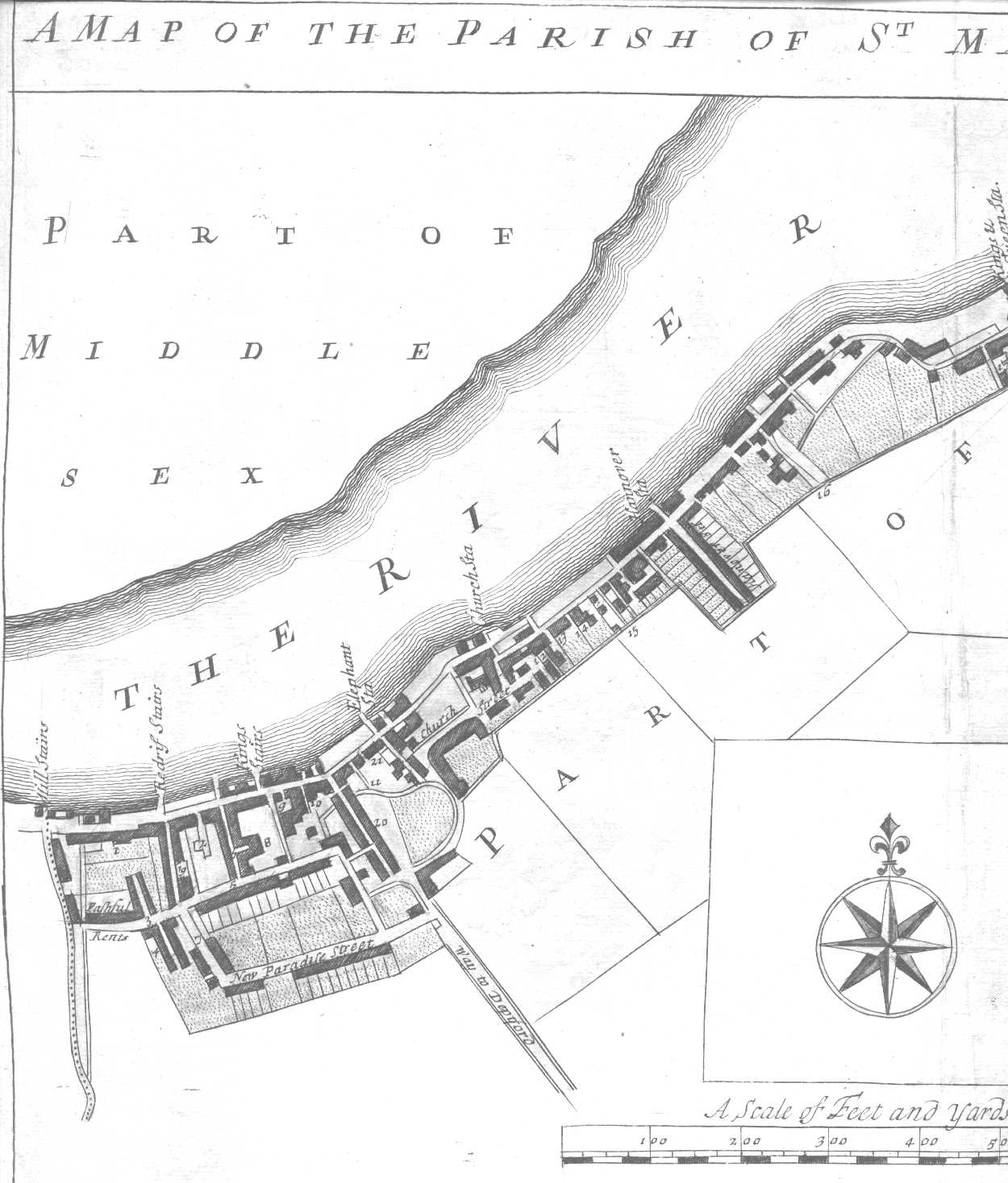 Map of St. Mary Rotherhith, West