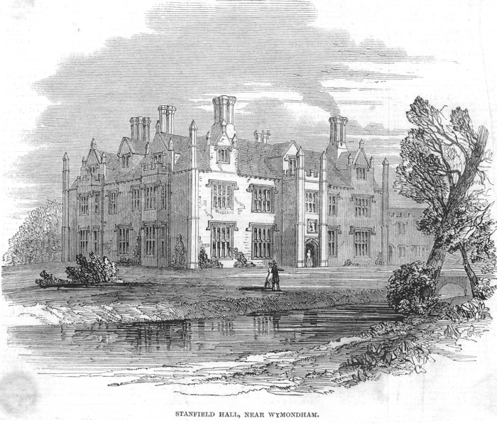 Stanfield Hall, near Wymondham. Norfolk. Stanfield Hall.